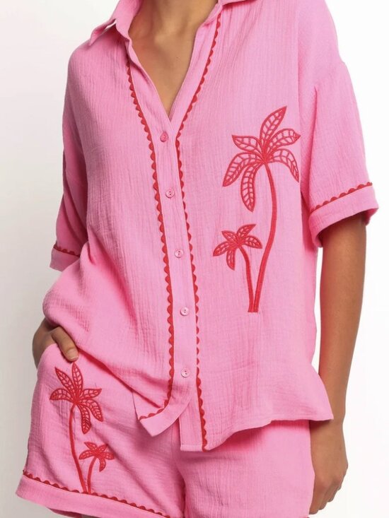 Petal + Pup Pants - Petal + Pup pink 100% gauzy cotton Catalina short set NWT